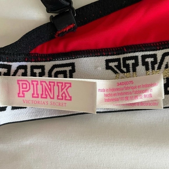 VICTORIA’S Secret PINK Red Wear Everywhere Lightly Lined Wireless Bra Size 34D - Picture 8 of 10